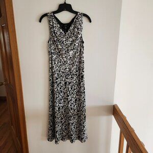 NEW with tags Alfani 100% silk black and white print dress